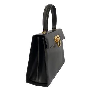 Salvatore Ferragamo Handbag Gancini Black Leather